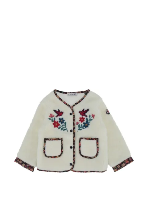 Moncler Enfant embroidered faux-shearling jacket