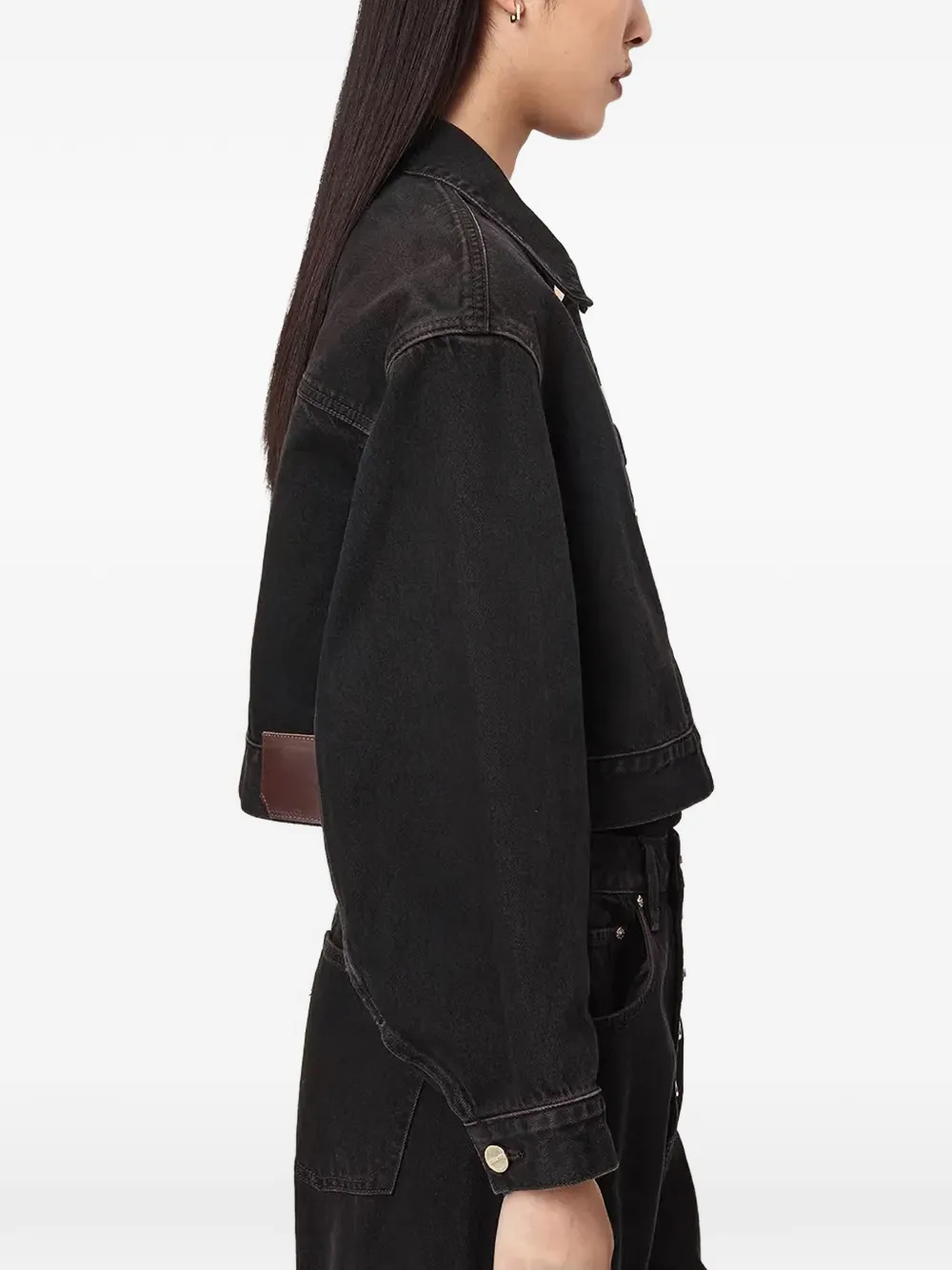 AllSaints Blink cropped denim jacket Bruin