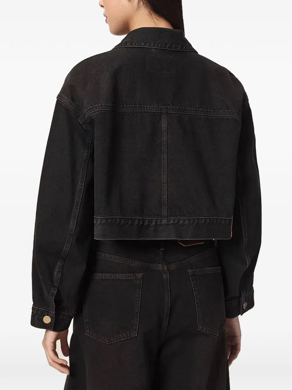 AllSaints Blink cropped denim jacket Bruin
