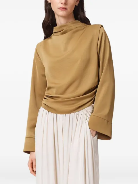 AllSaints Leslie draped high-neck blouse