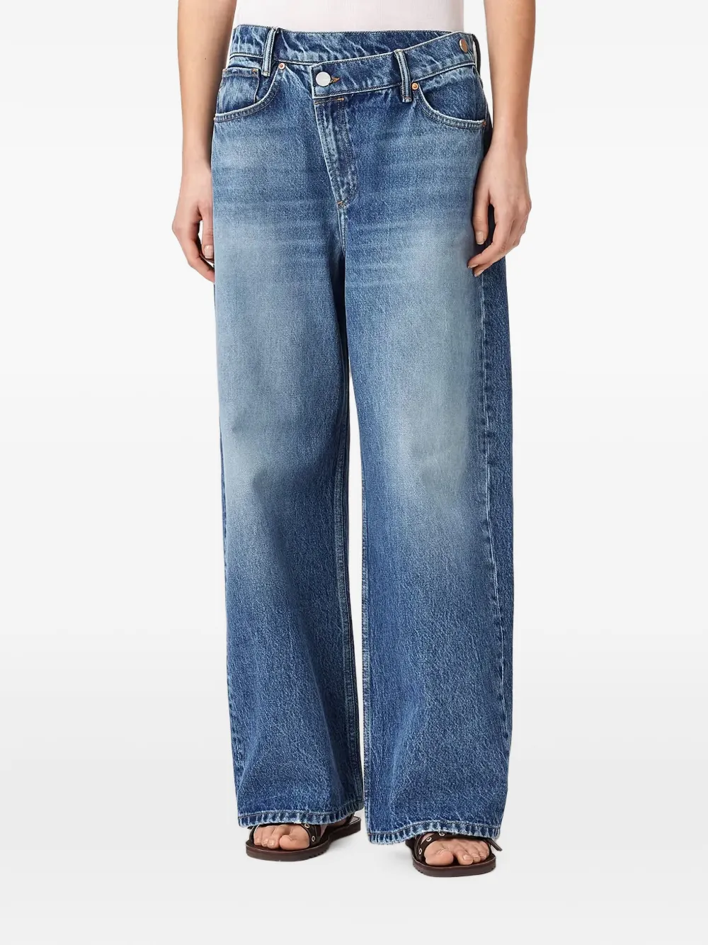 AllSaints crossover-waist wide-leg jeans