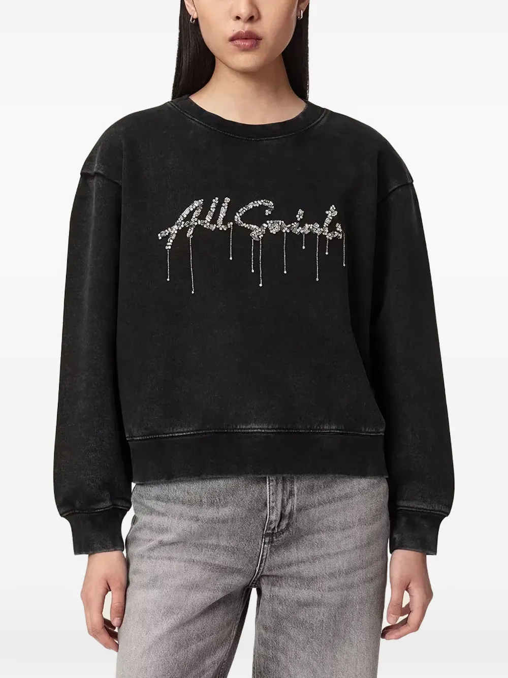 AllSaints Chains Pippa logo-embellished sweatshirt