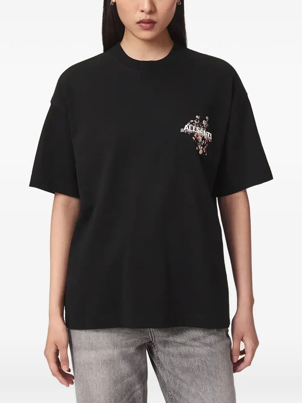 AllSaints floral-print T-shirt - Nero