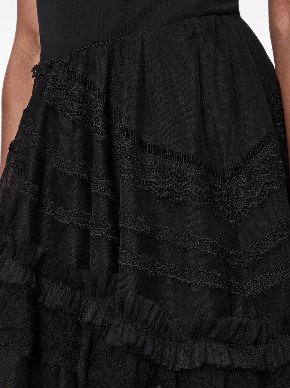 AllSaints Vashtie midi-rok met kant Zwart