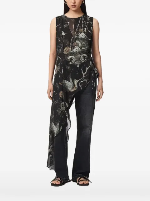 AllSaints Blusa Enola assimétrica com estampa gráfica