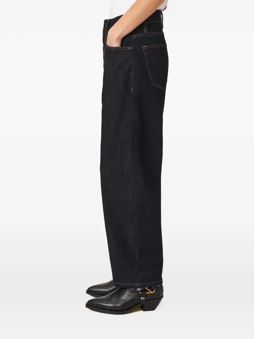 AllSaints High waist jeans met toelopende pijpen Blauw