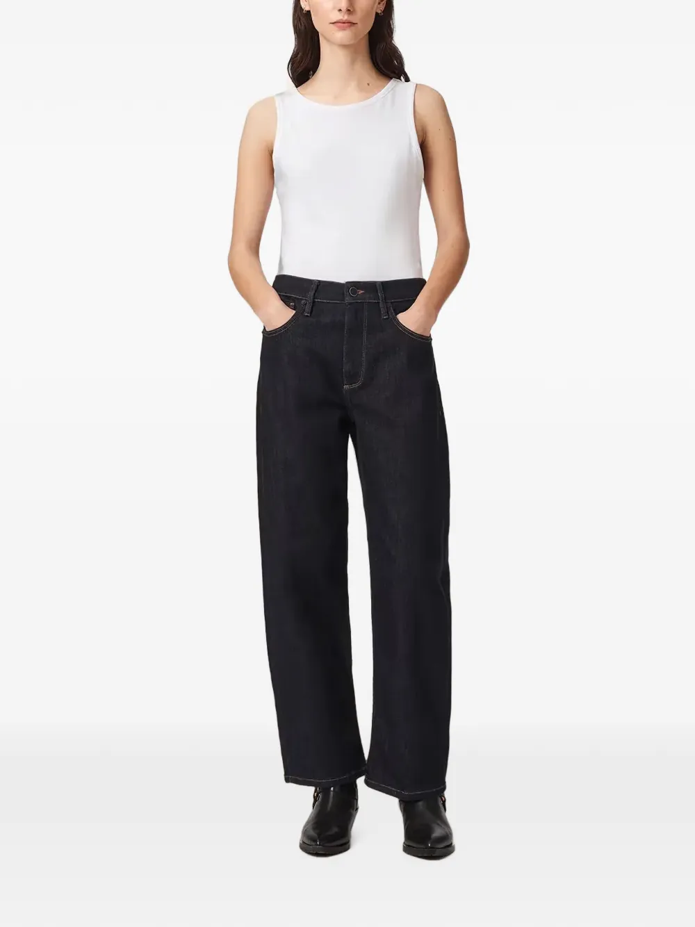 AllSaints High waist jeans met toelopende pijpen Blauw