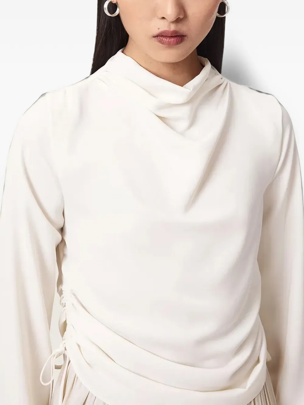 AllSaints Leslie ruched top Wit
