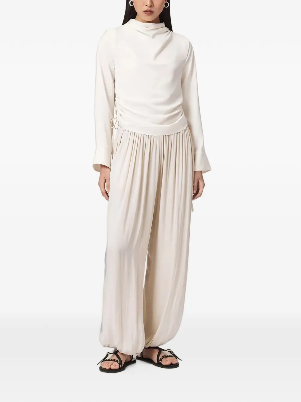 AllSaints Leslie ruched top Wit