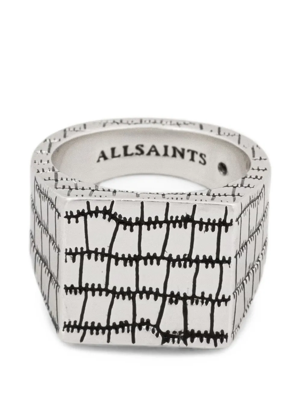 AllSaints etched signet rings - Argento
