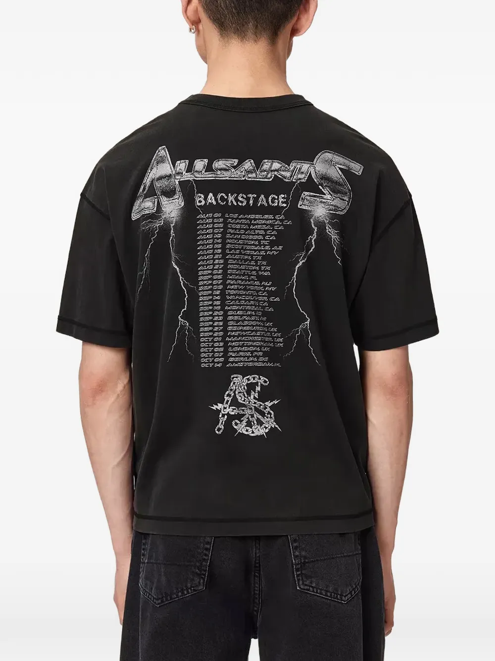 AllSaints T-shirt met grafische print Zwart