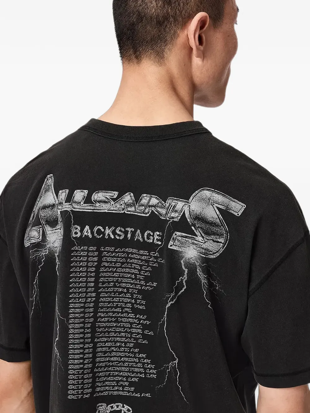 AllSaints T-shirt met grafische print Zwart