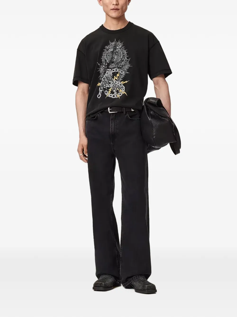 AllSaints T-shirt met grafische print Zwart