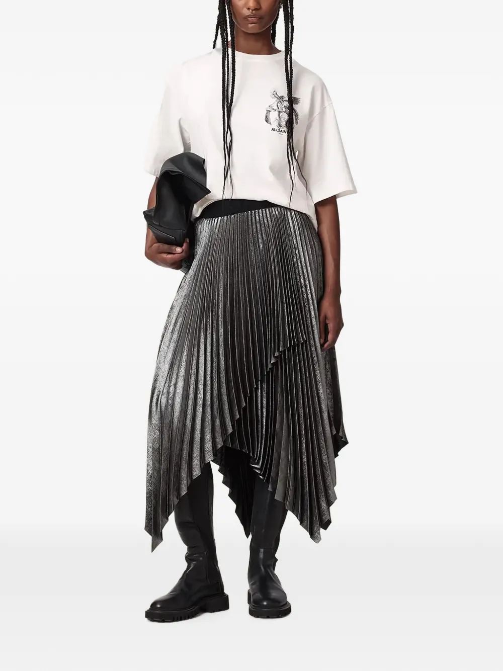 AllSaints T-shirt met grafische print Wit