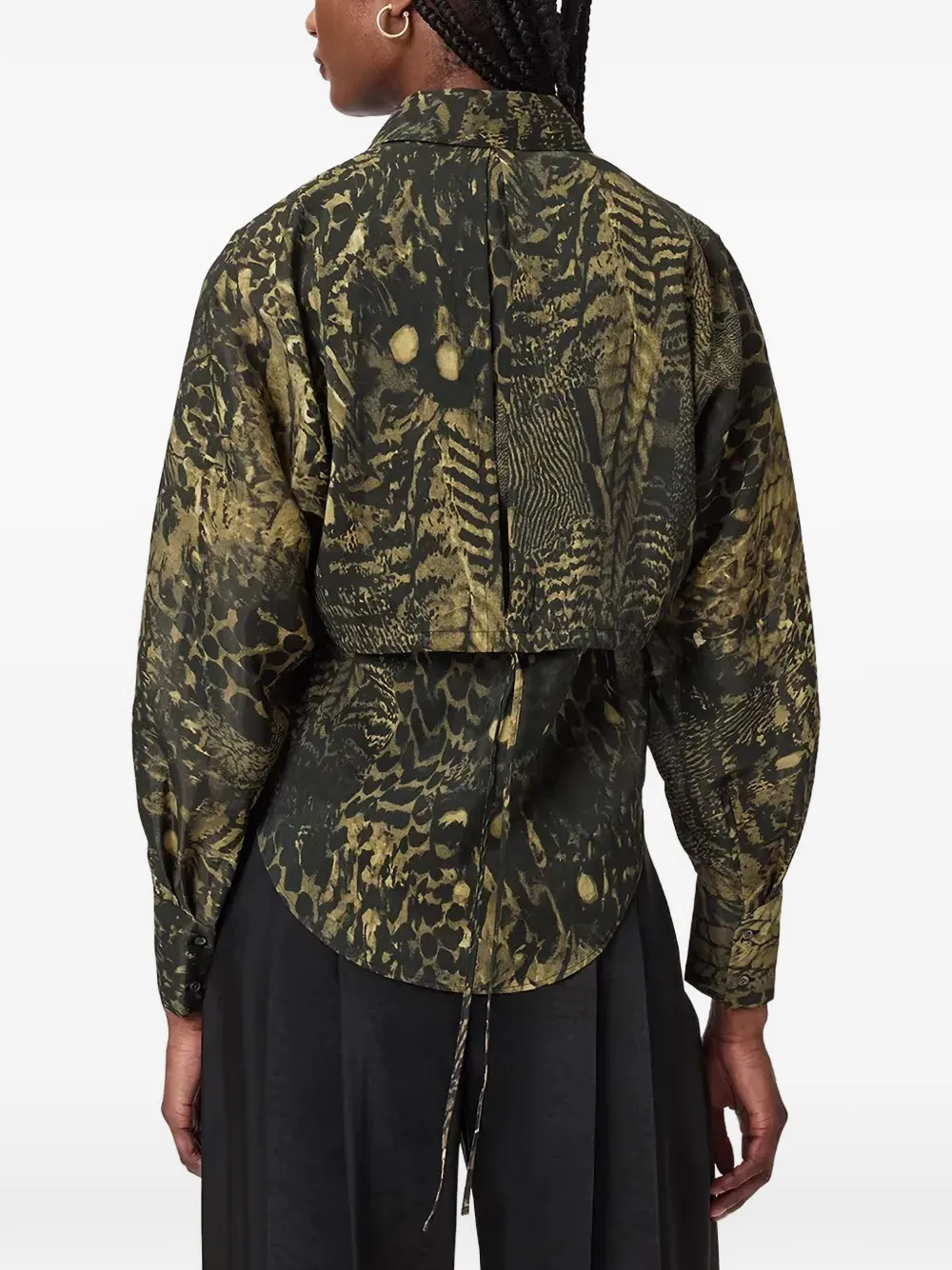 AllSaints Gelaagde blouse met dierenprint Groen