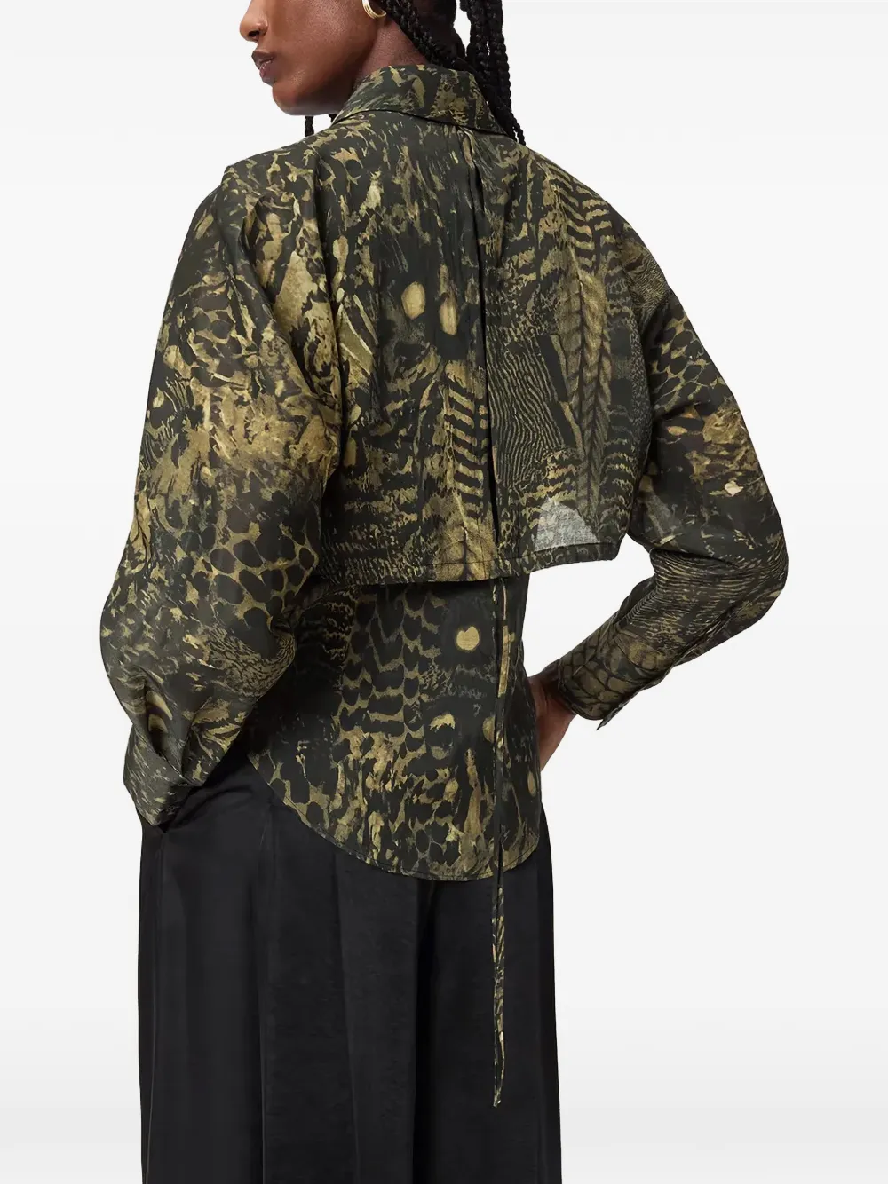 AllSaints Gelaagde blouse met dierenprint Groen