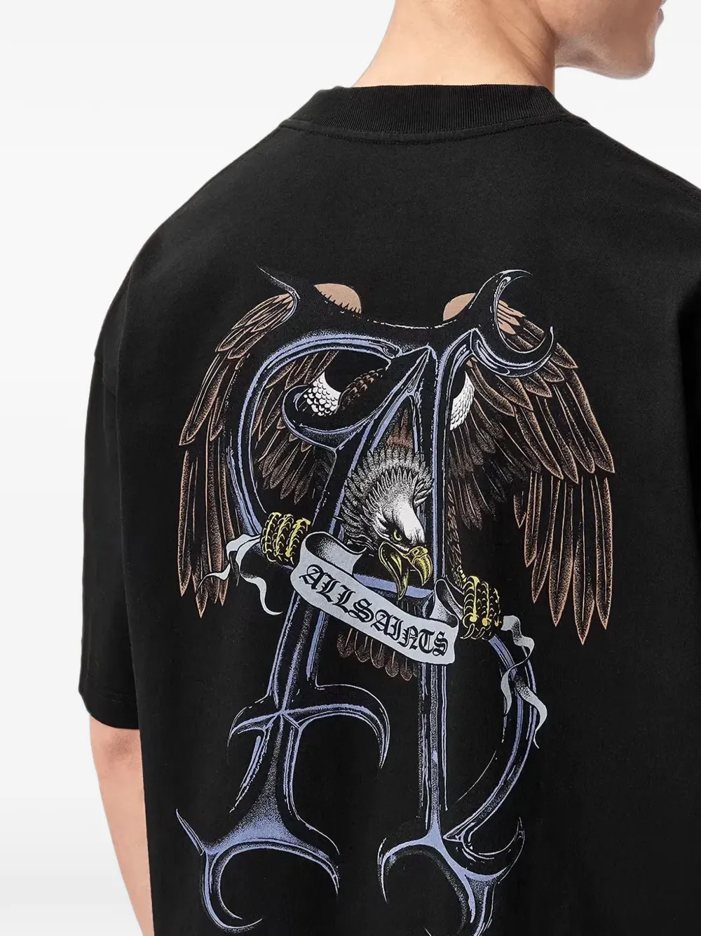 AllSaints T-shirt met ronde hals Zwart