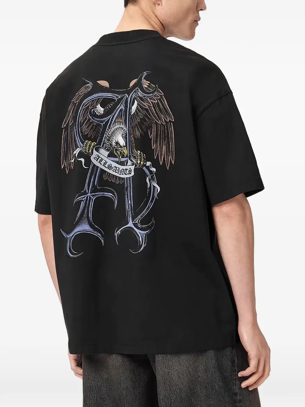 AllSaints T-shirt met ronde hals Zwart