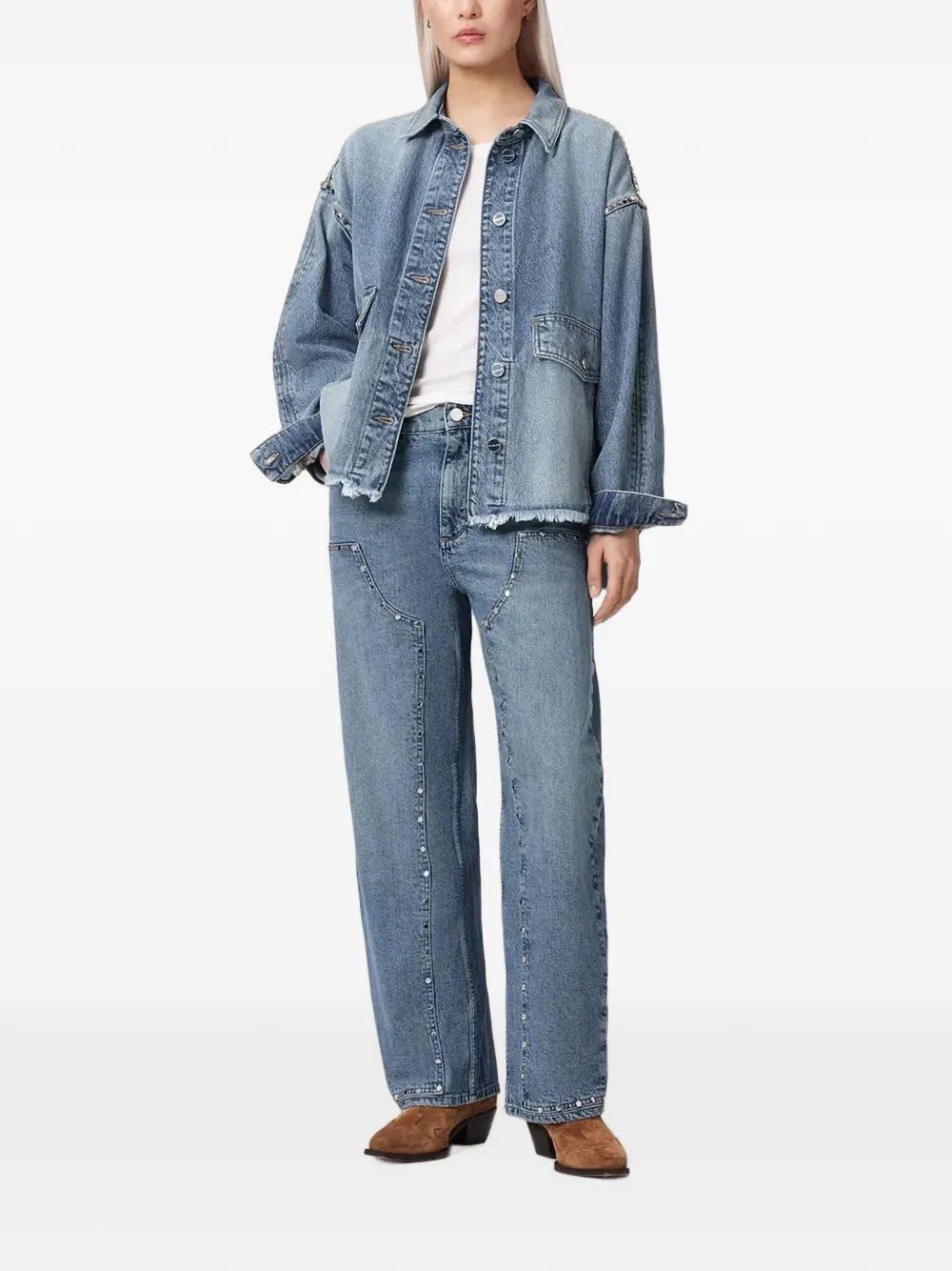 AllSaints Sadie belt-loop jeans Blauw