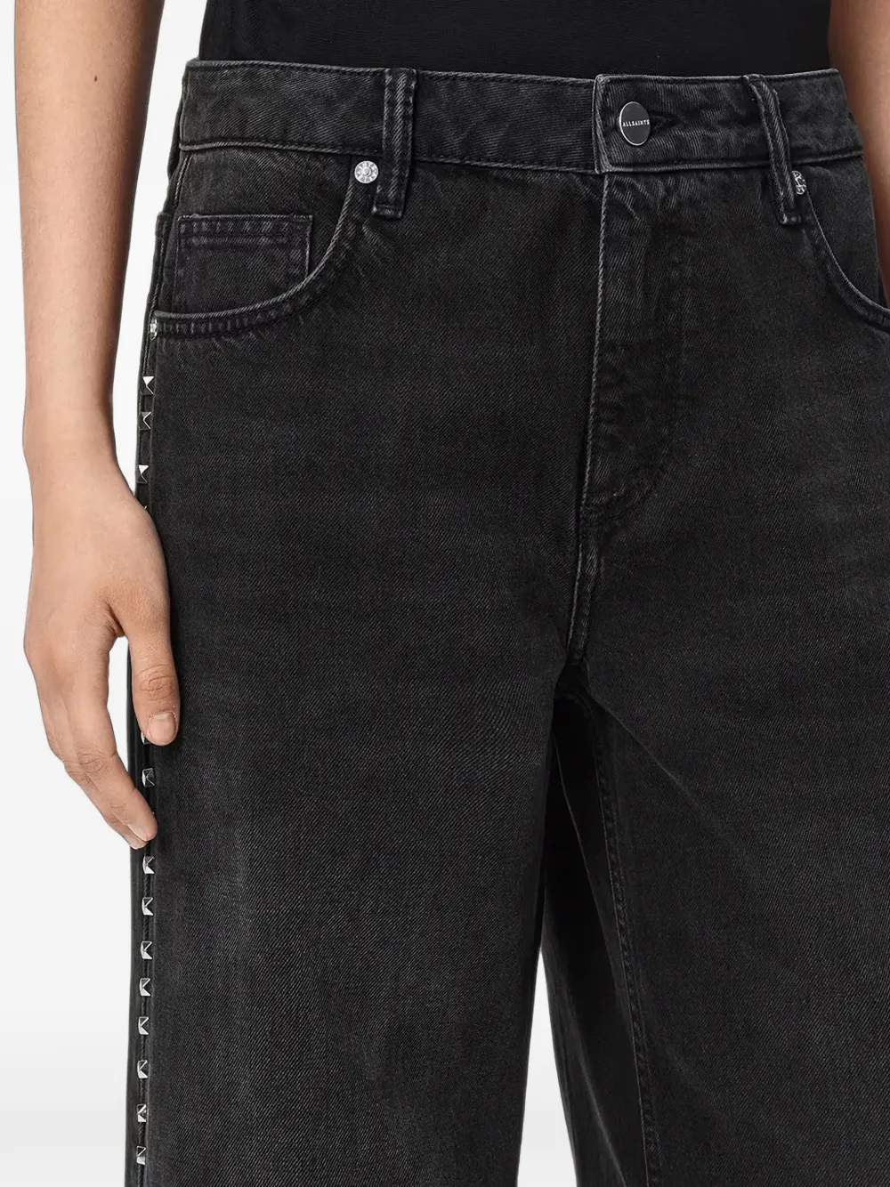 AllSaints Sway stud-embellished jeans Zwart