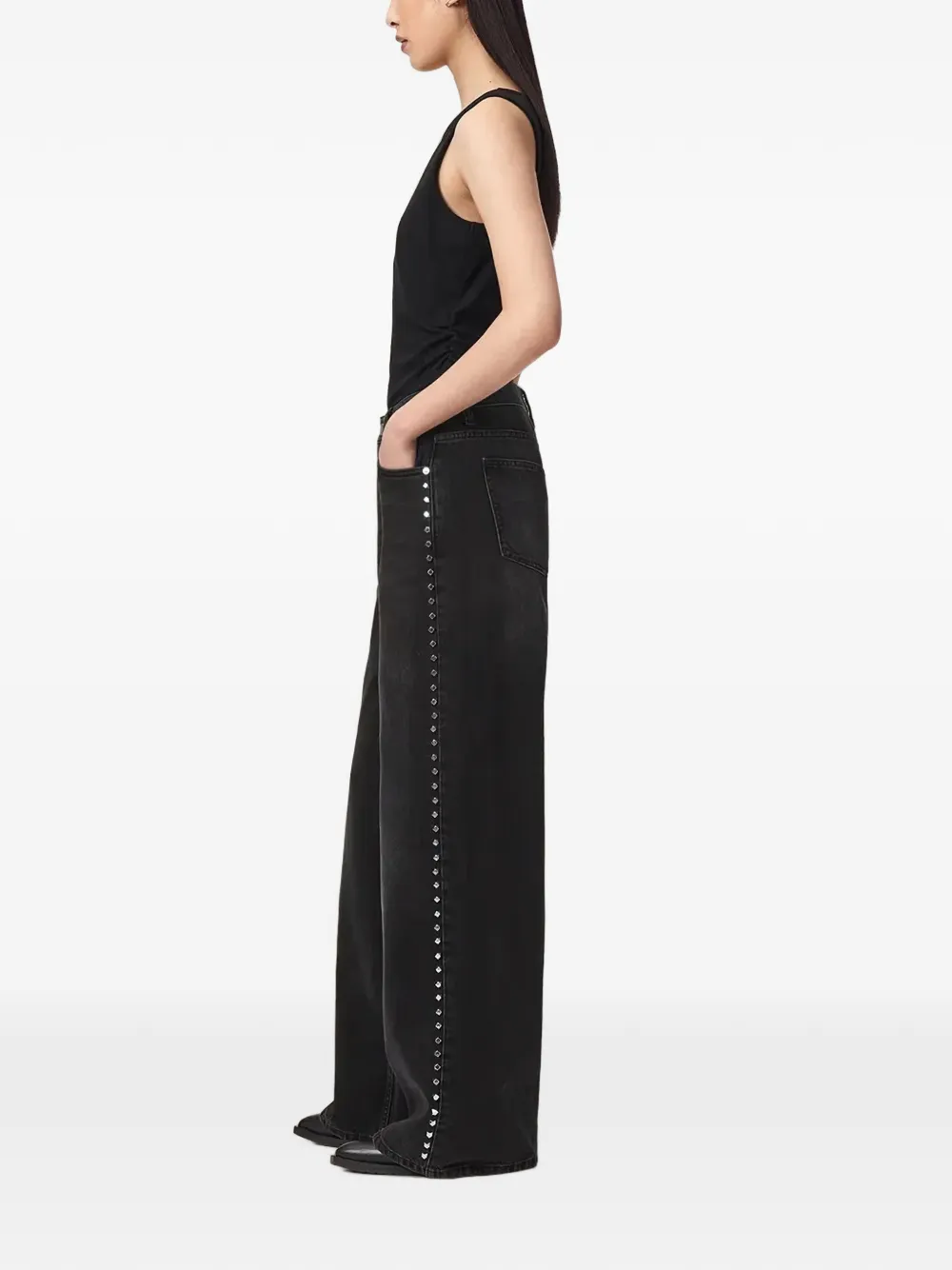 AllSaints Sway stud-embellished jeans Zwart