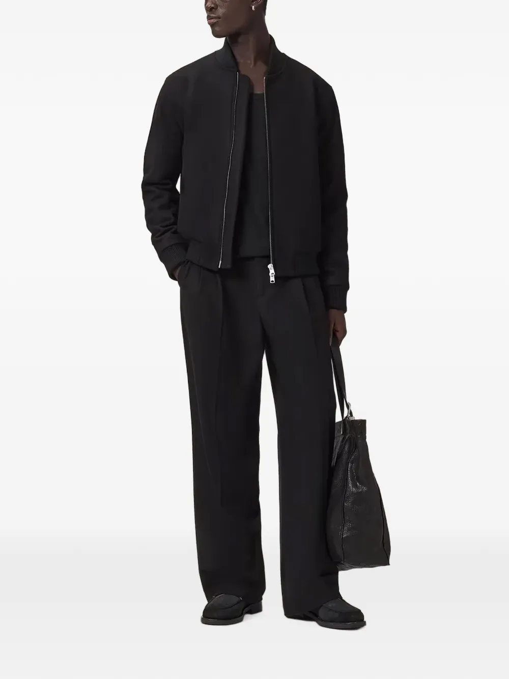 AllSaints Bomberjack met rits Zwart