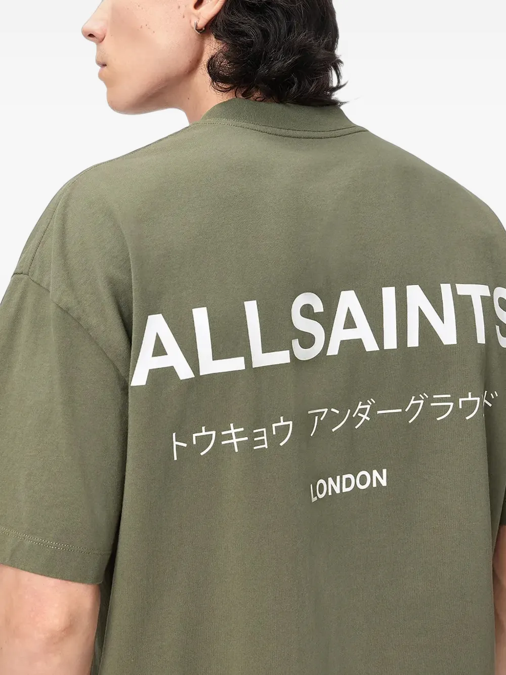 AllSaints Underground oversized katoenen T-shirt Groen