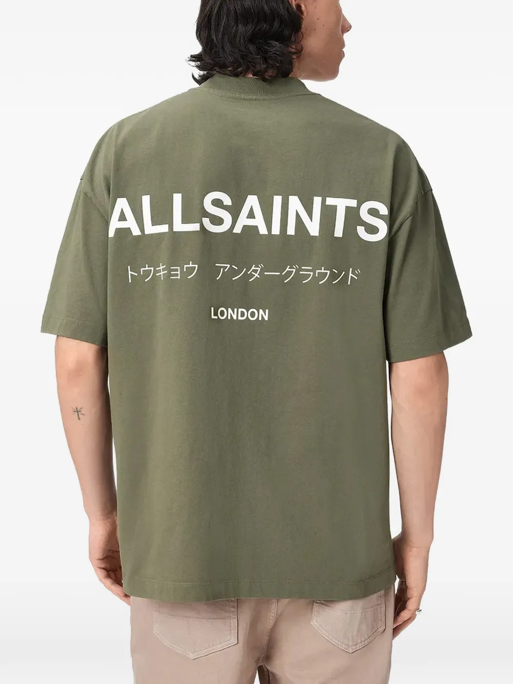 AllSaints Underground oversized katoenen T-shirt Groen