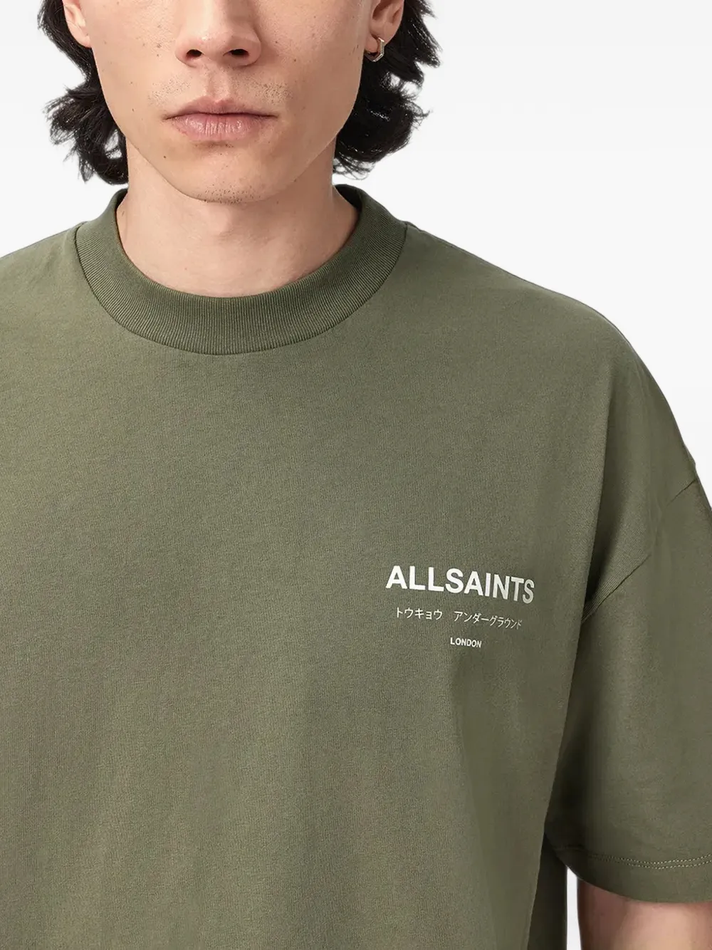 AllSaints Underground oversized katoenen T-shirt Groen