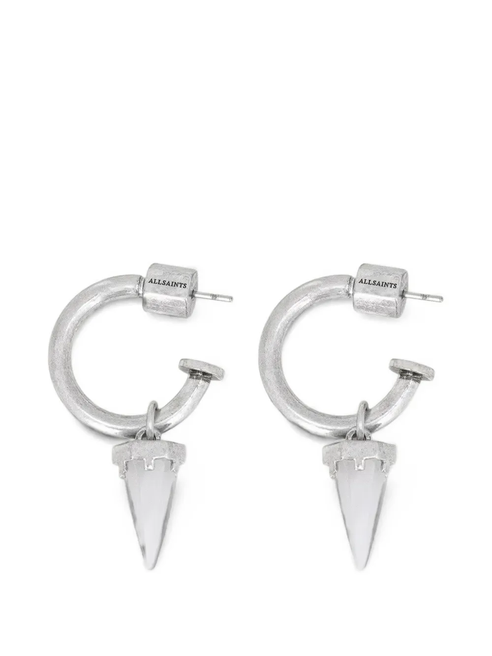 AllSaints Laio spike-pendant hoop earrings