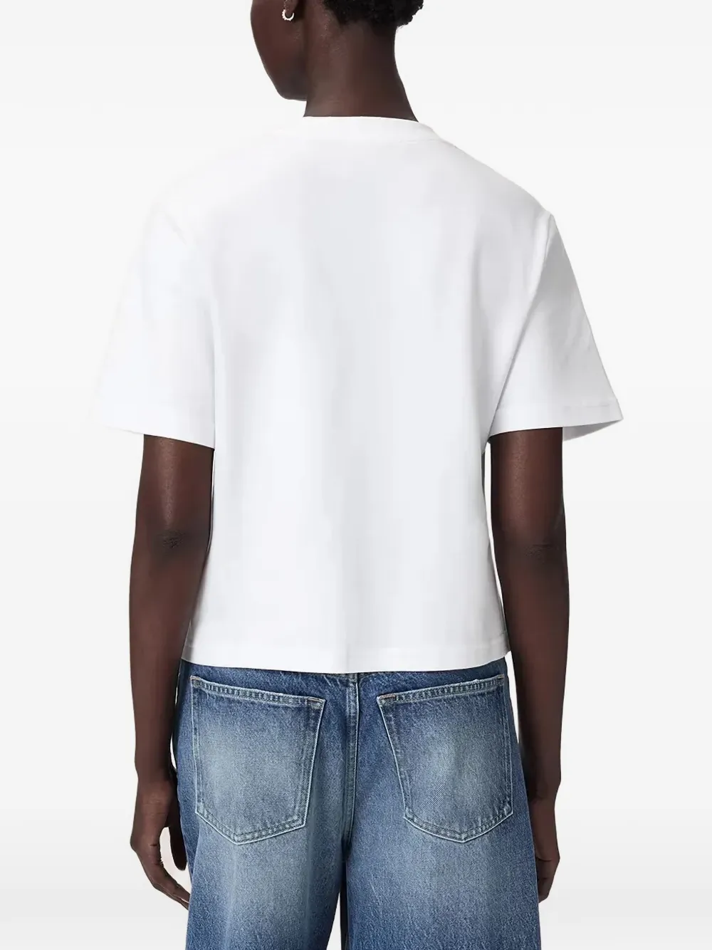 AllSaints Geplooid T-shirt met geborduurd logo Wit