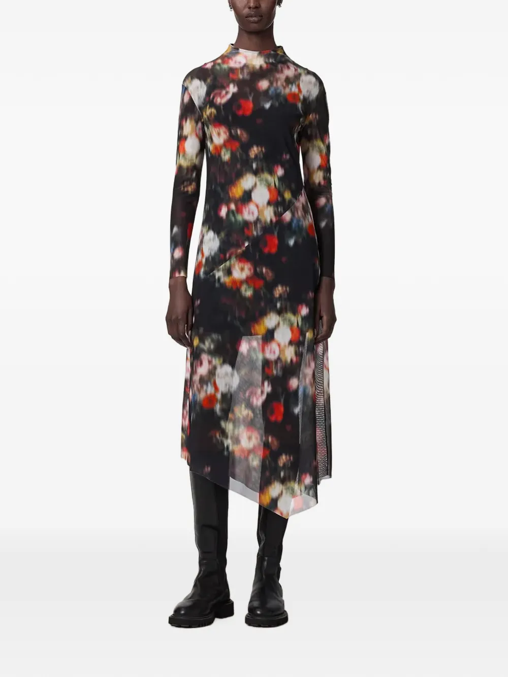 AllSaints Jurk met bloemenprint Zwart