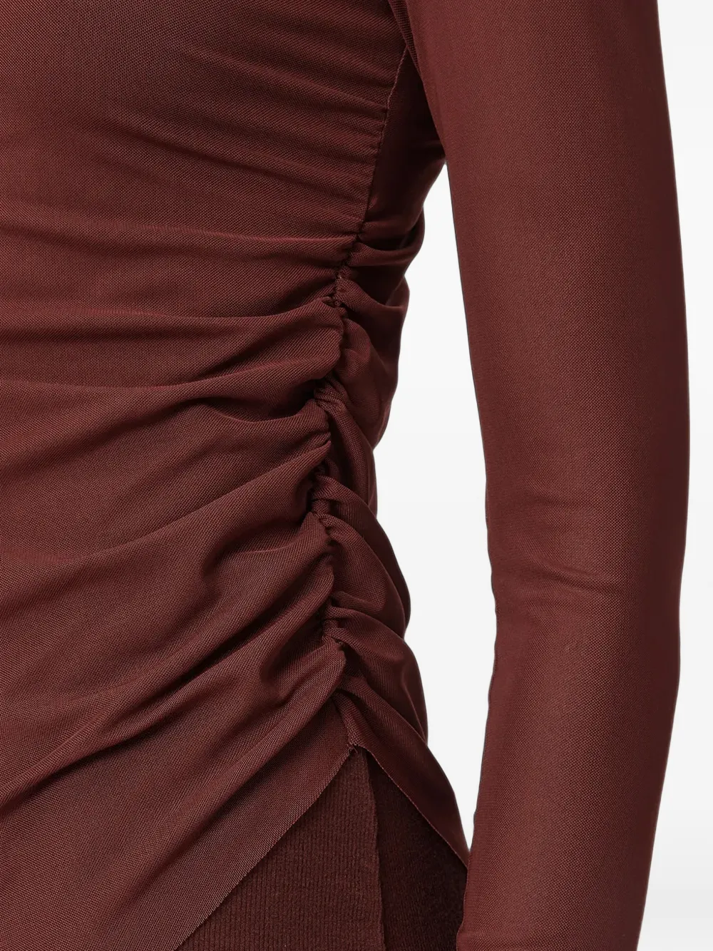 AllSaints Mini-jurk met ruches Bruin