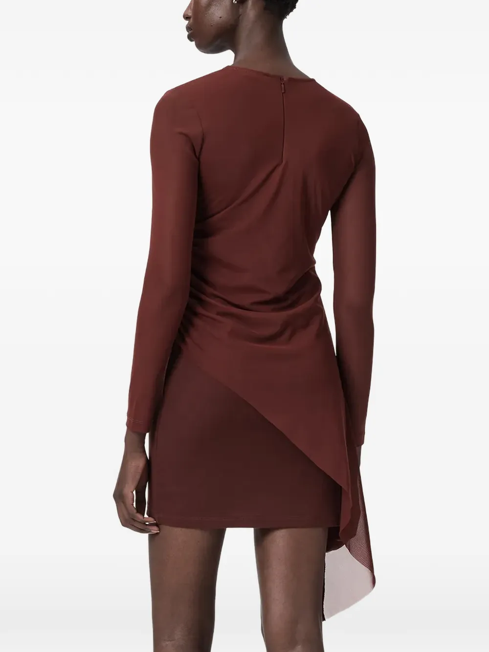 AllSaints Mini-jurk met ruches Bruin