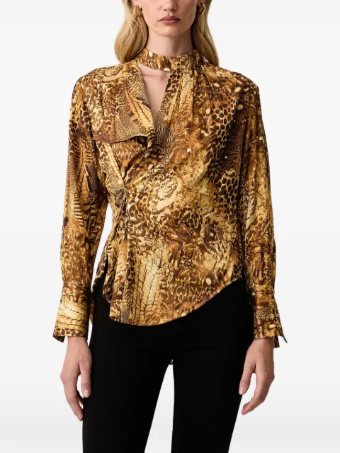AllSaints animal-print twisted blouse