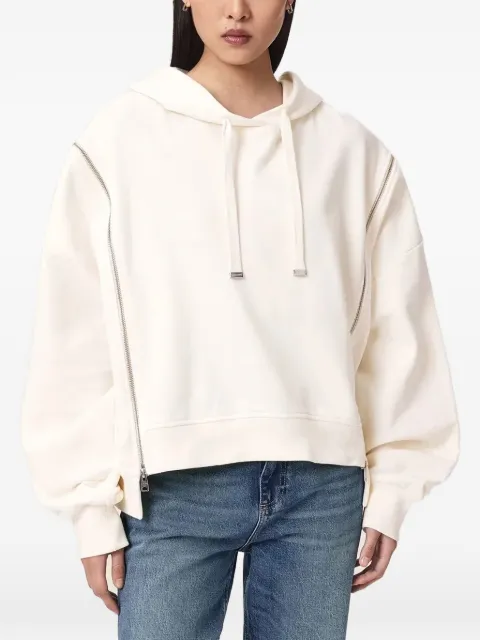 AllSaints zip-detail logo-embossed hoodie