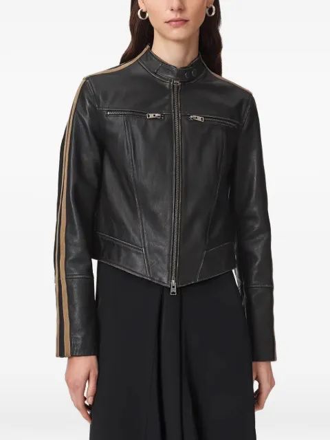 AllSaints Tiggy side-stripe leather jacket