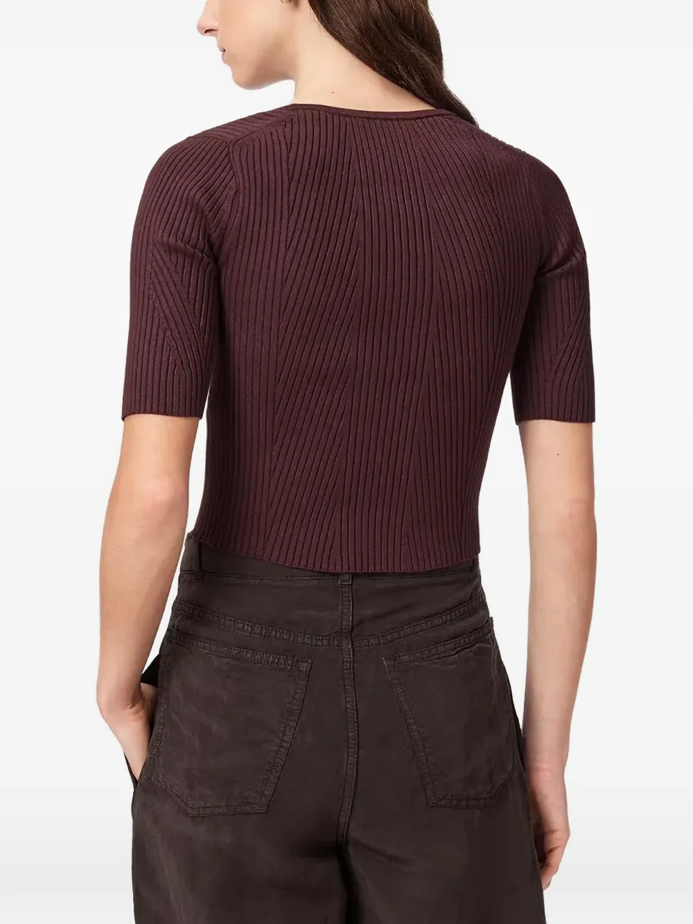 AllSaints Cruz Hally T-shirt met vierkante hals Bruin