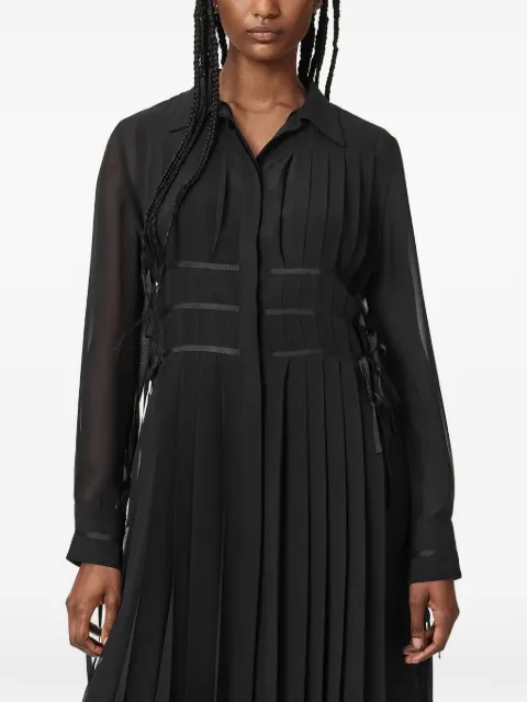 AllSaints pleated semi-sheer dress