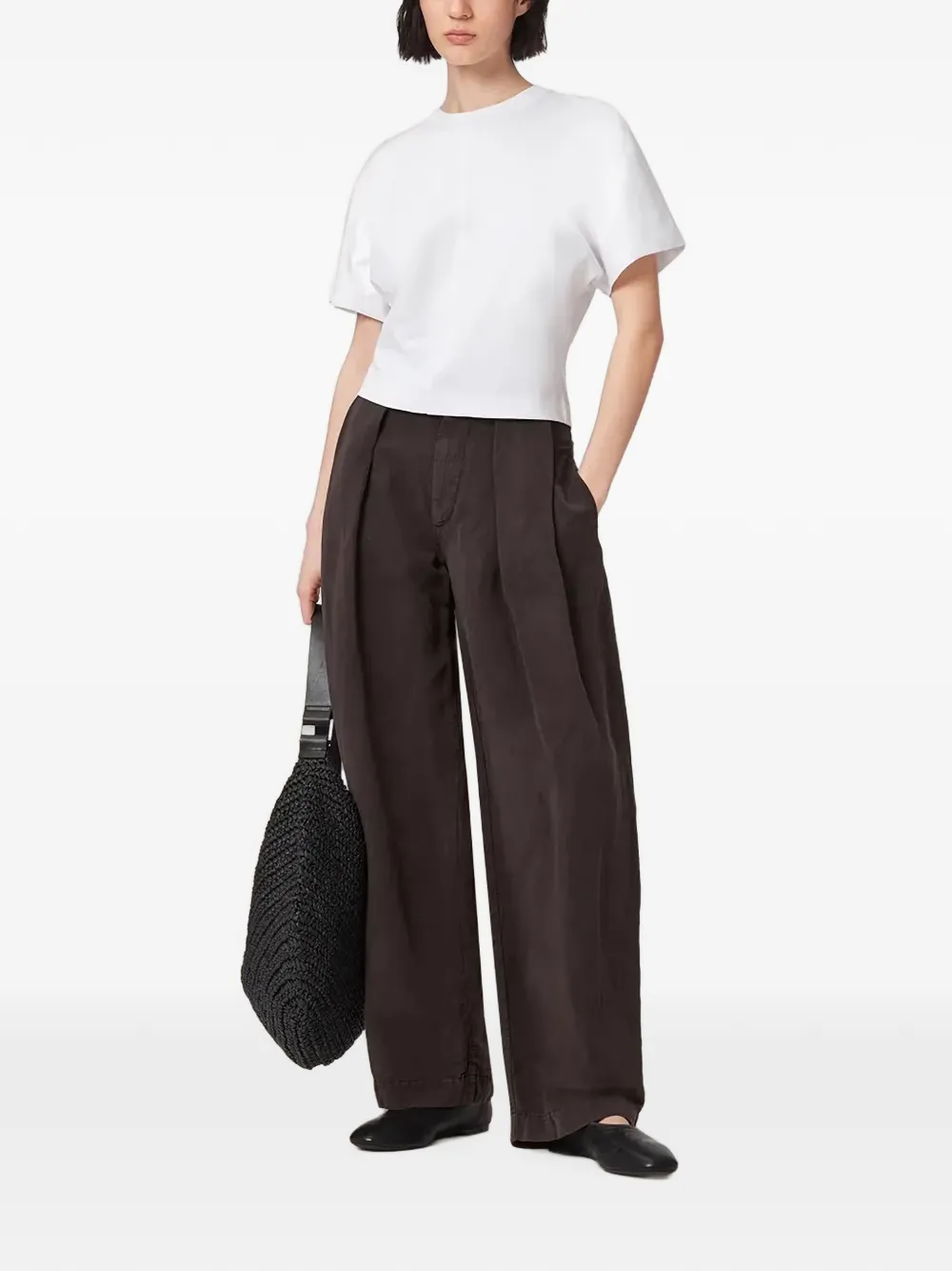 AllSaints T-shirt met geplooide rug Wit