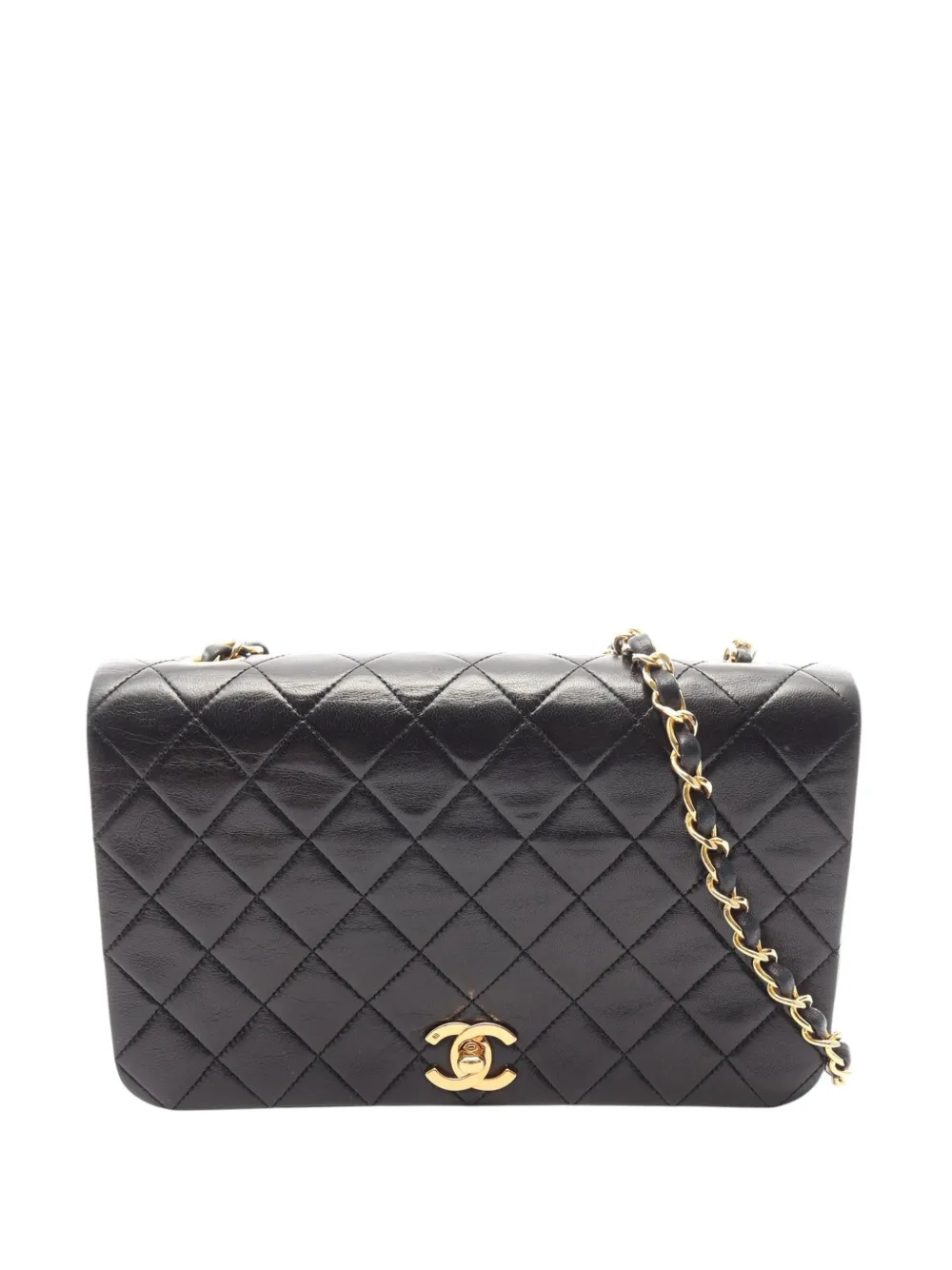 CHANEL Pre-Owned 1989-1991 CC Quilted Lambskin Full Single Flap shoulder bag - Nero