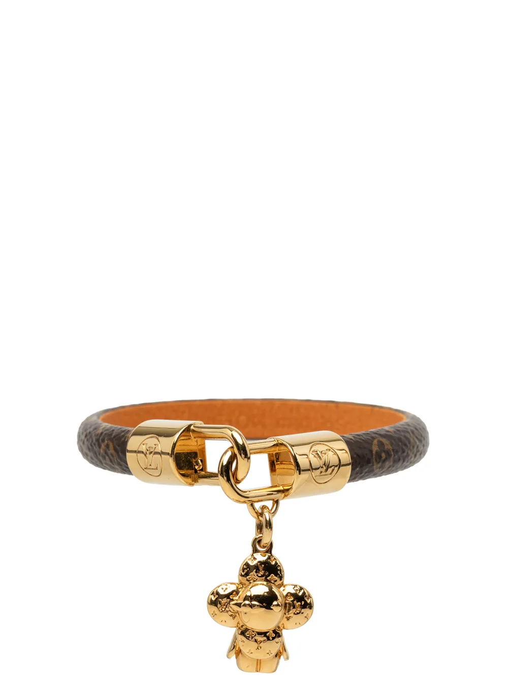 Louis Vuitton Pre-Owned 2022 Gold Plated and Monogram Vivienne Charm Bracelet costume bracelet - Marrone