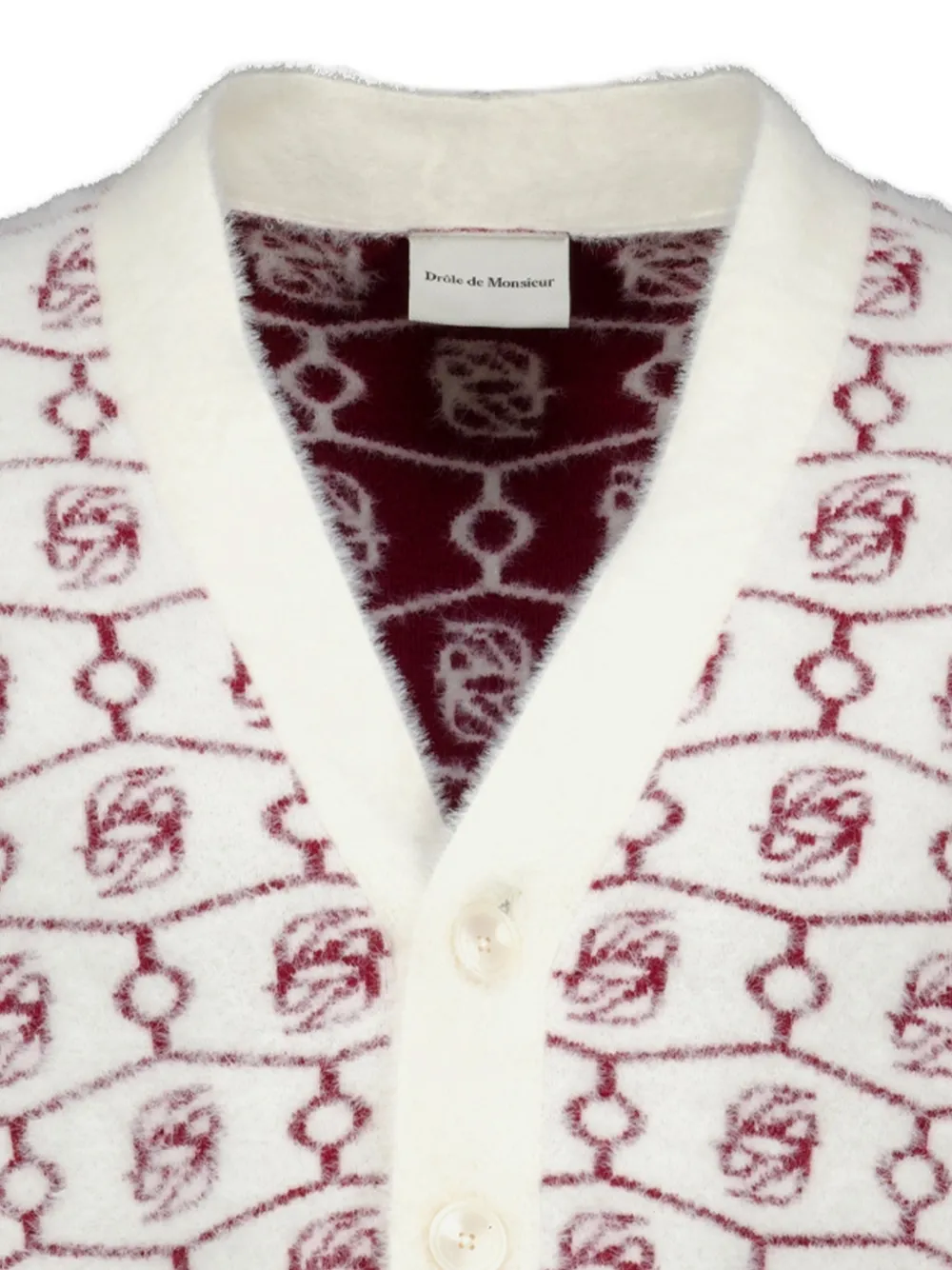 Drôle De Monsieur D Miroir vest met monogram-jacquard Wit