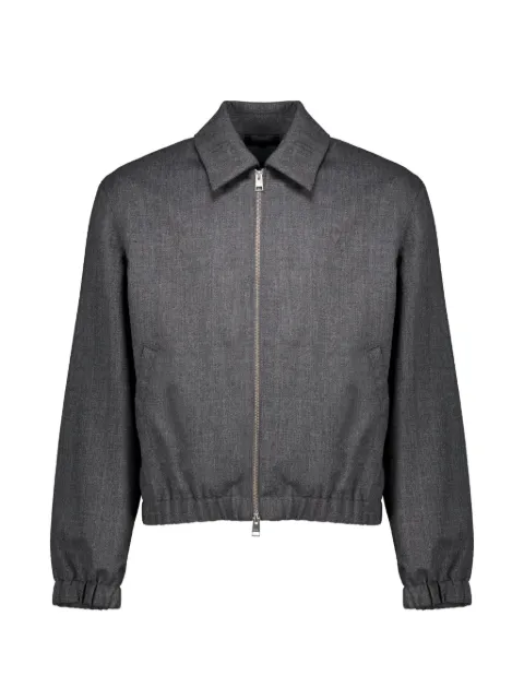 AMI Paris Grey wool padded jacket with Ami de Coeur
