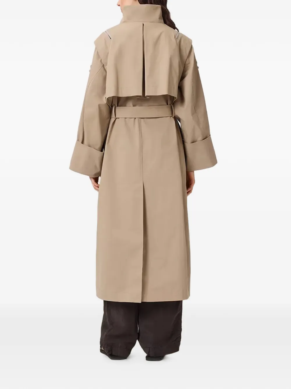 AllSaints Trenchcoat met meerdere zakken en ceintuur Beige
