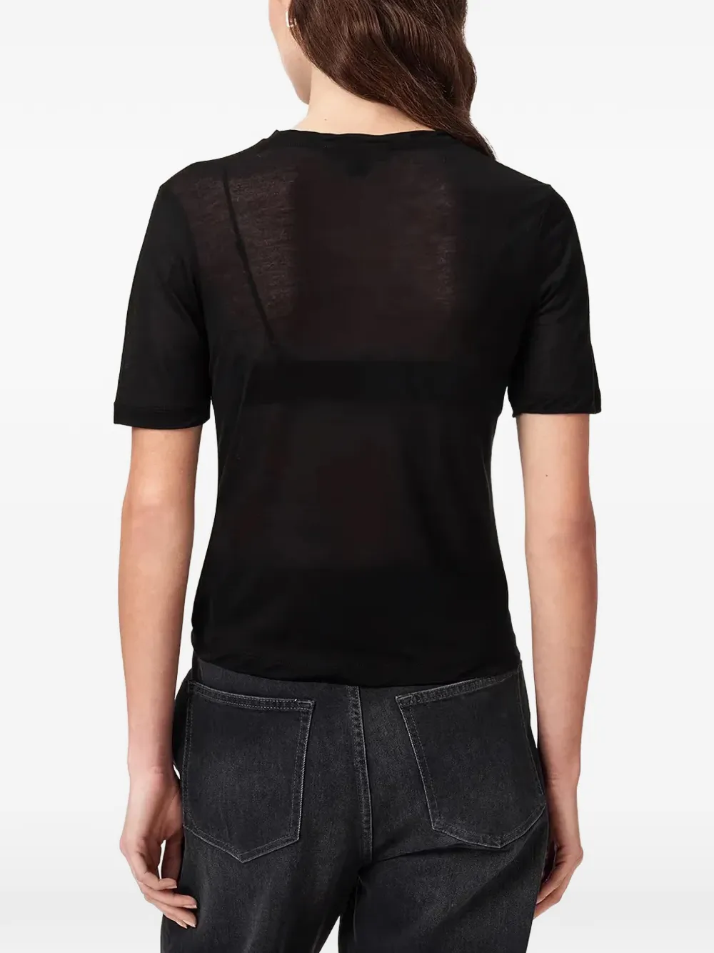 AllSaints Athea devoré T-shirt met bloemenprint Zwart
