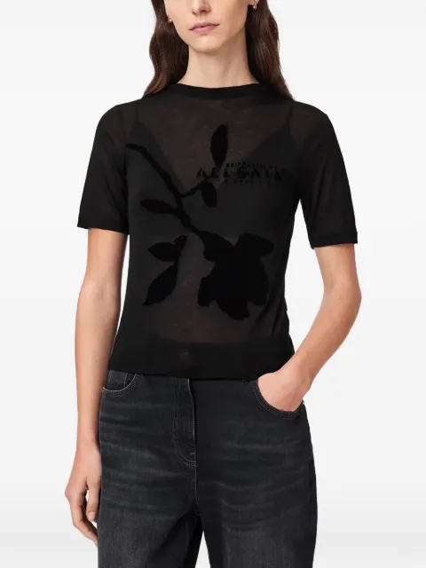 AllSaints Athea devoré T-shirt med blomstertryk