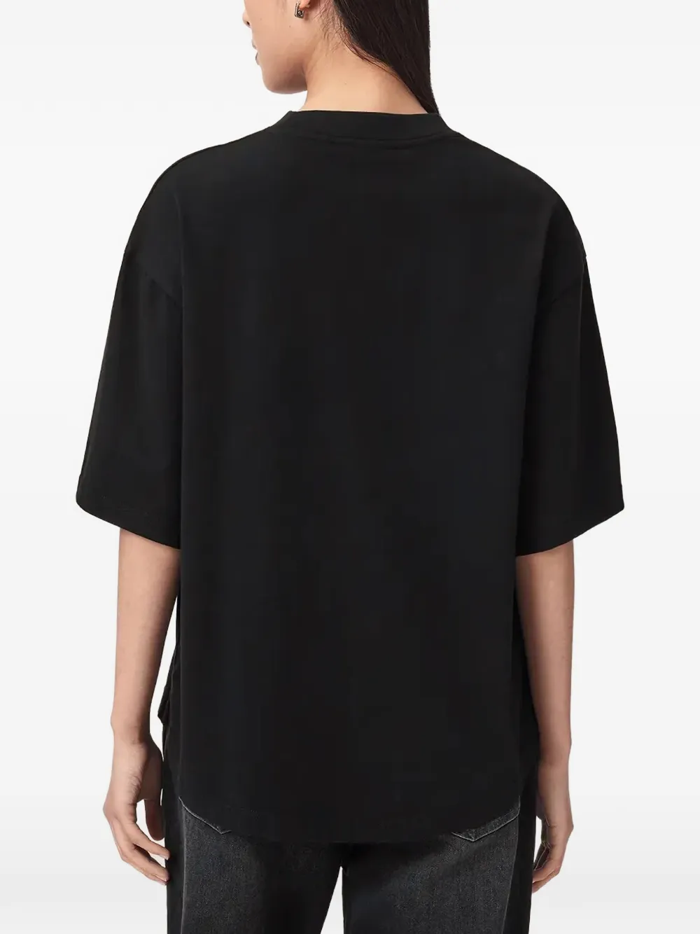 AllSaints Amelie oversized T-shirt met grafische print Zwart