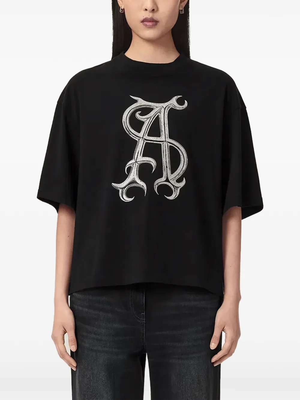 AllSaints Amelie graphic-print oversized T-shirt