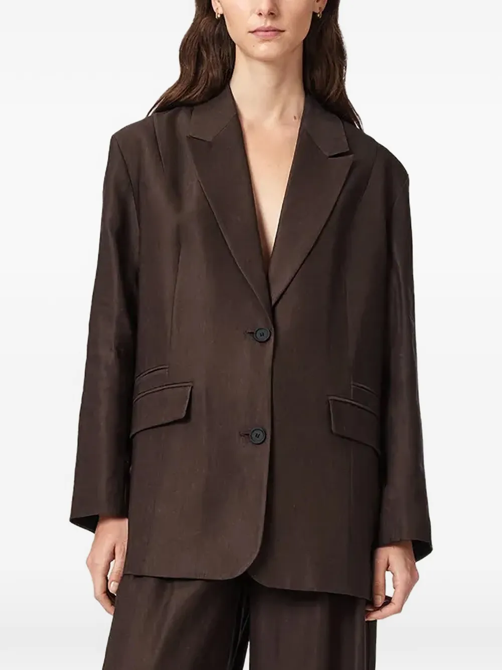 AllSaints blazer boutonné à col à revers crantés - Marron AllSaints blazer boutonné à col à revers crantés - Marron